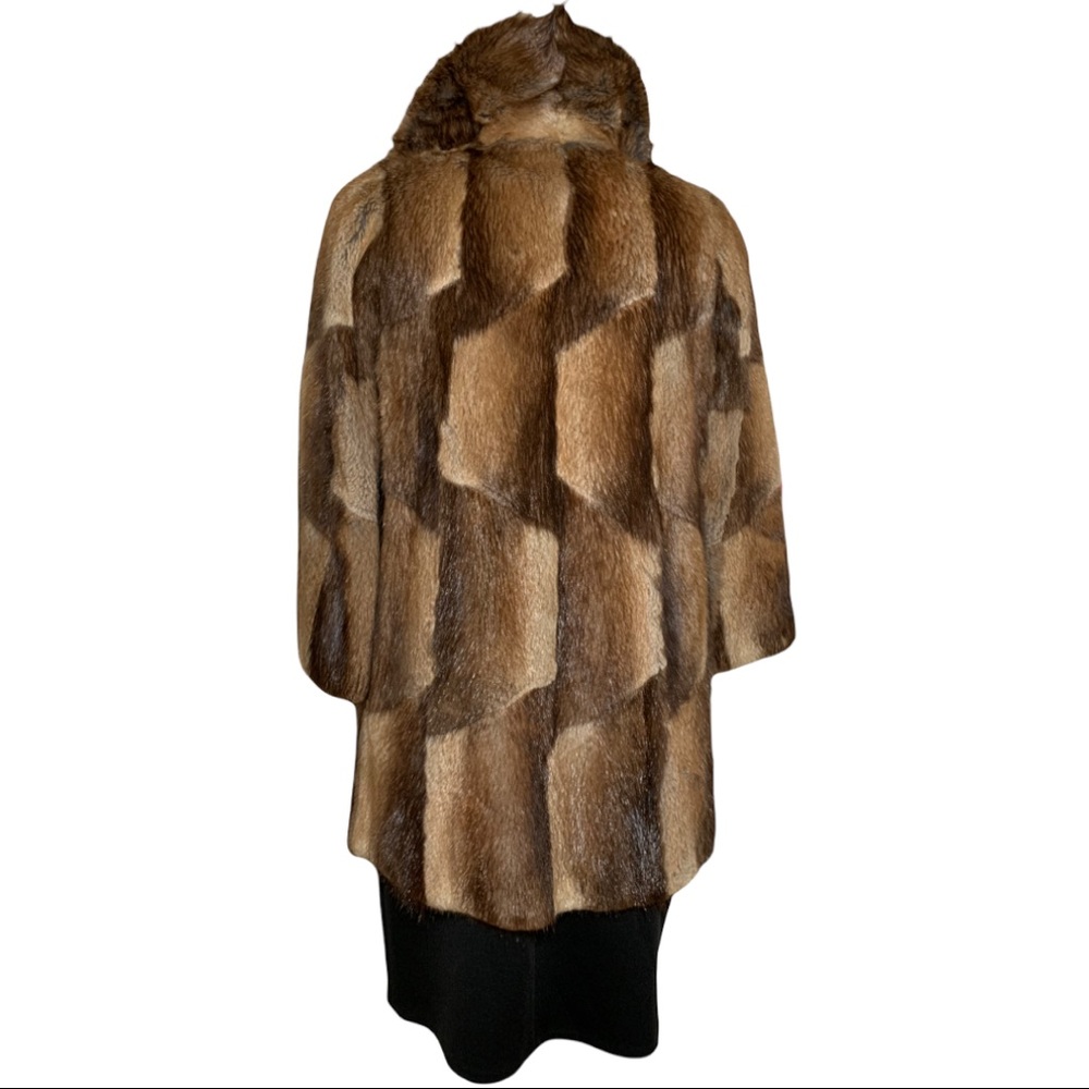 Vintage Luxury Mayfair Furriers Stunning Brown Genuine Fur Coat Size M - Picture 9 of 15